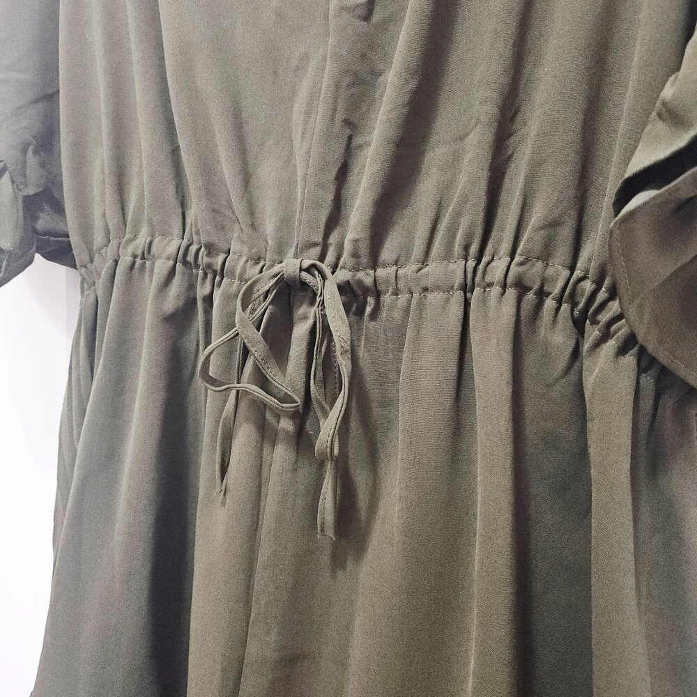 Hunter Green Ruffled Romper - Picture 3 of 9